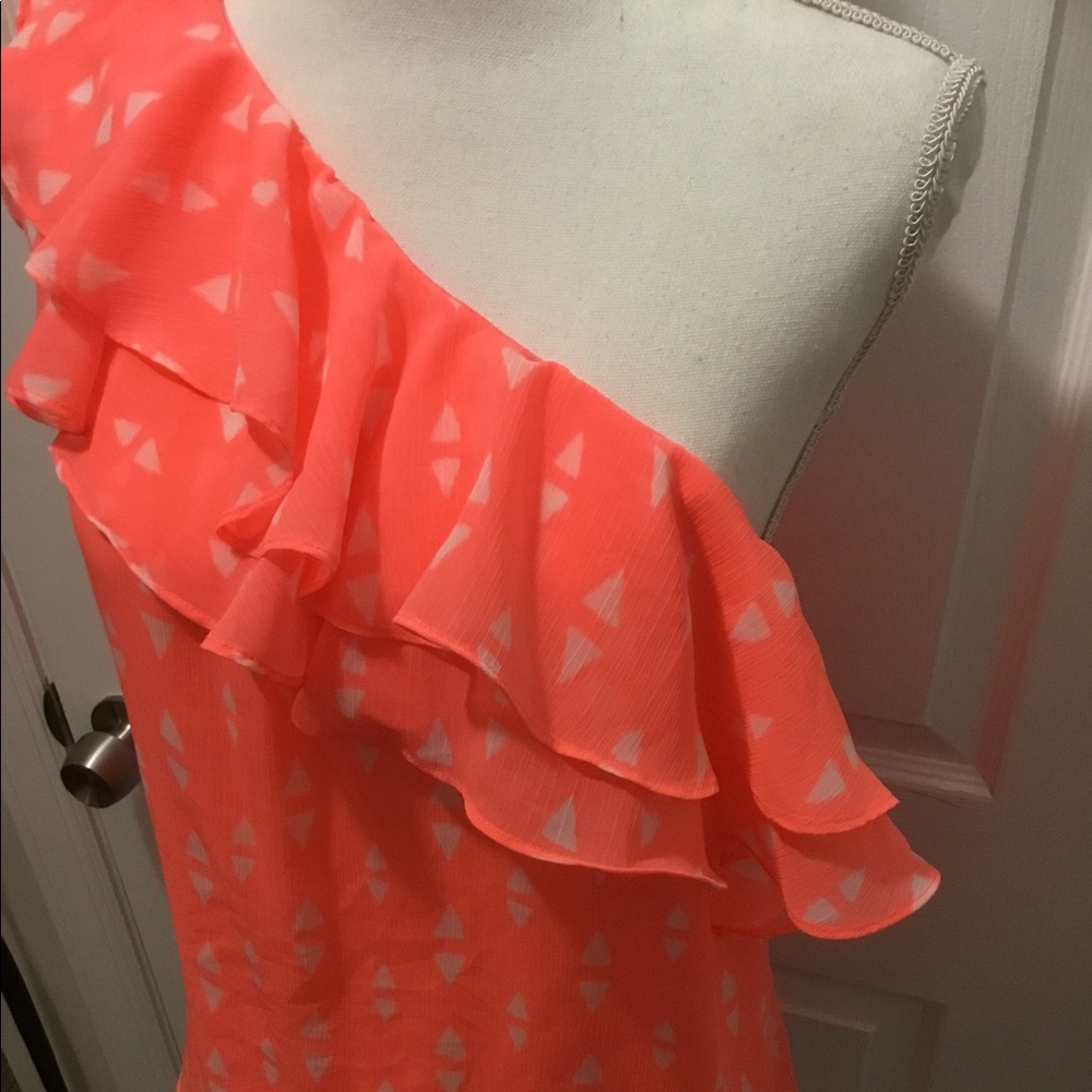 Salmon color flowing blouse